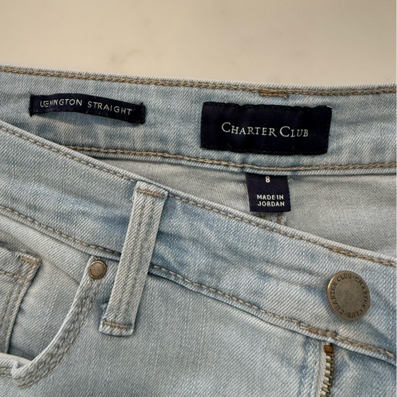 Charter Club Women's Straight Leg Jeans in Soft Blue - Picture 3 of 6